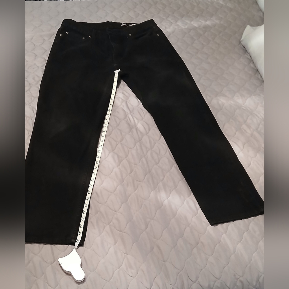 George Men's Straight Black Jeans